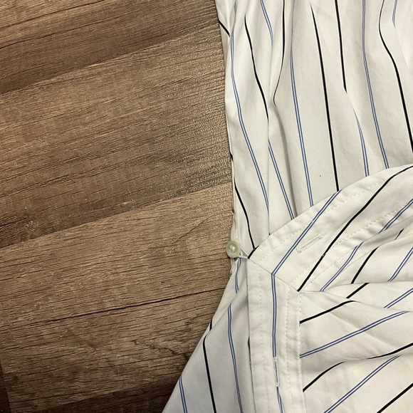 Madewell Women’s 100% Cotton Asymmetric Wrap Button-Up Shirt Size 00 Striped - Picture 11 of 15